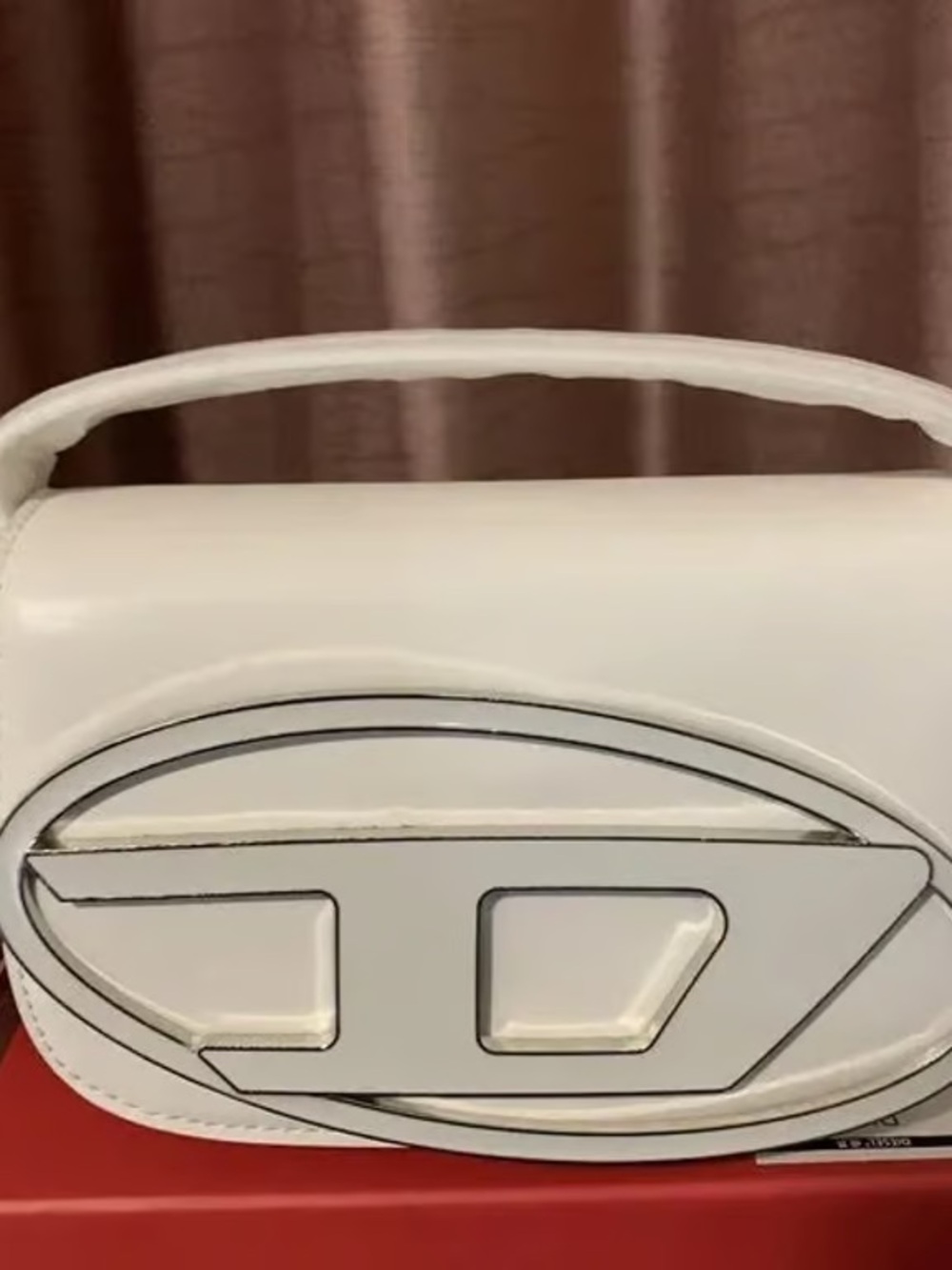 Diesel White Oval-Logo Shoulder Bag